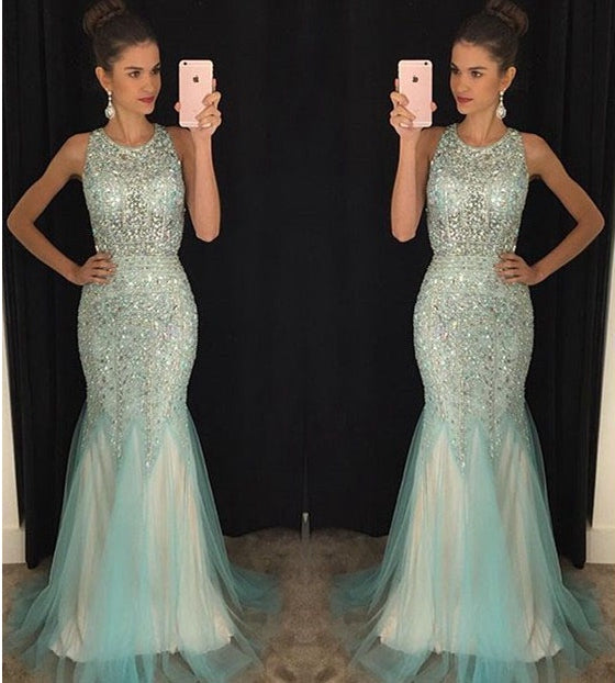 Prom Dress For Teens Full of Stones, Prom Dresses, Evening Gown, Graduation School Party Gown, Winter Formal Dress