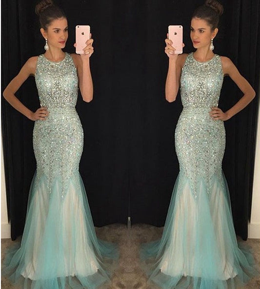 Prom Dress For Teens Full of Stones, Prom Dresses, Evening Gown, Graduation School Party Gown, Winter Formal Dress