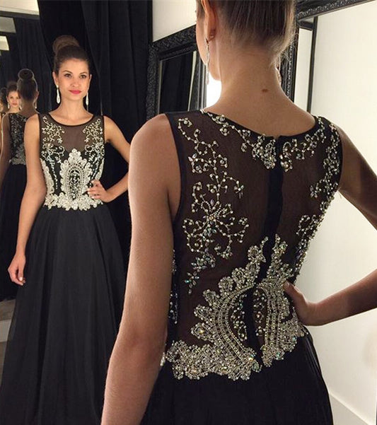 Black Prom Dress For Teens, Prom Dresses, Evening Gown, Graduation School Party Gown