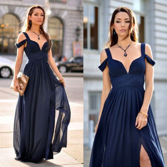 Sexy Navy Prom Dress For Teens, Prom Dresses, Evening Gown, Graduation School Party Gown, Winter Formal Dress