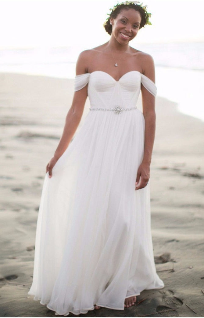 Simple Beach Wedding Dress, Dresses For Wedding, Bridal Gown ,Bride Dress, Dresses For Brides