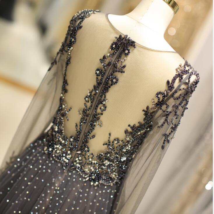 Unique Prom Dress Long Sleeves Tulle V-neck Neckline Floor-length A-li DressesTailor Unique Prom Dress Long Sleeves Tulle V-neck Neckline Floor-length A-li DressesTailor
