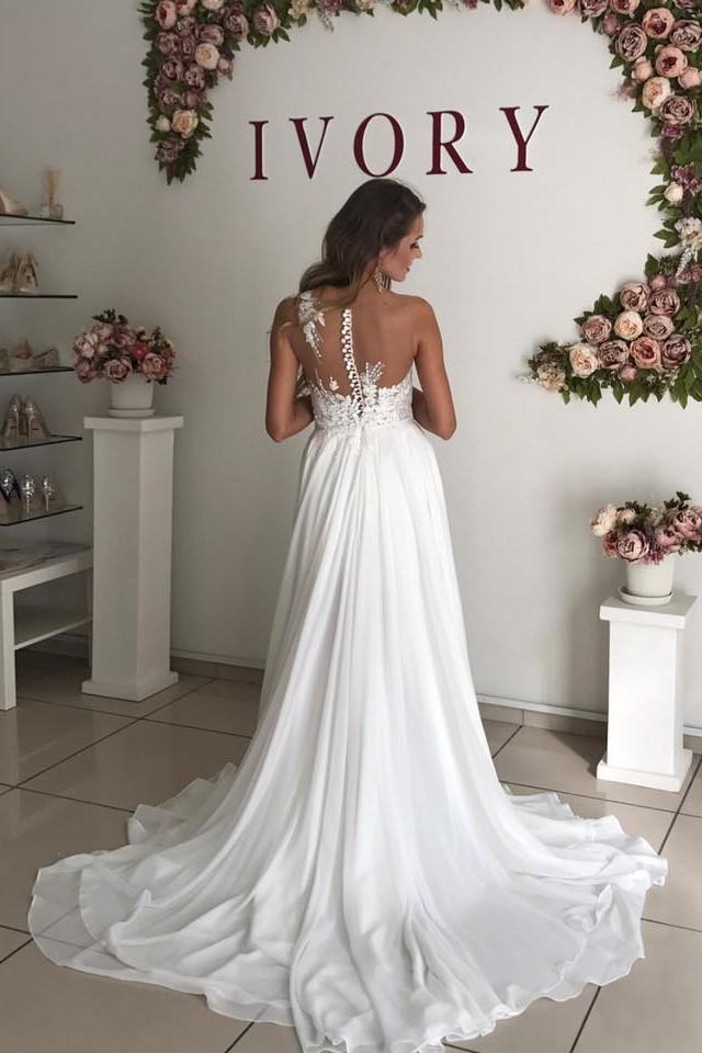 Sexy Beach Wedding Dress in Chiffon, Dresses For Wedding, Bridal Gown ,Bride Dress, Dresses For Brides