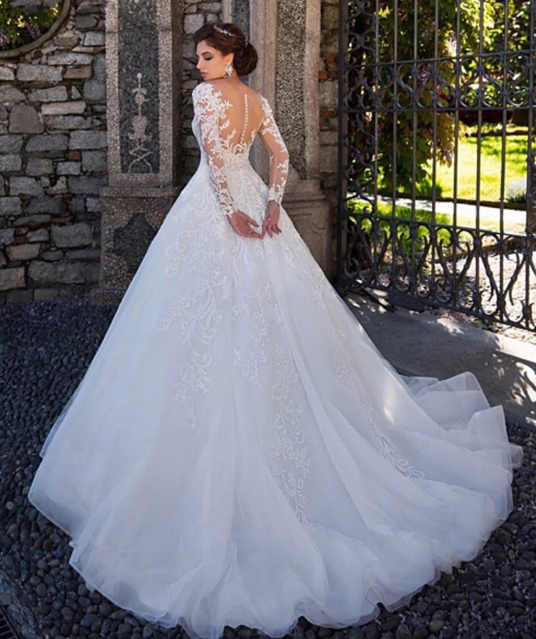 Princess Style Wedding Dress Long Sleeves, Bridal Gown ,Dresses For Brides