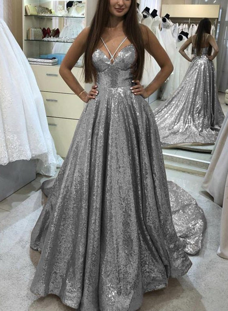 Sparkling Prom Dress Shinning Fabric, Special Occasion Dress, Evening Dress, Dance Dresses, Graduation School Party Gown