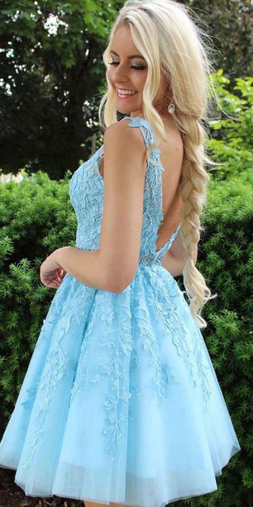 Light Blue Lace Homecoming Dress, Short Prom Dress ,Back To School Par DressesTailor Light Blue Lace Homecoming Dress, Short Prom Dress ,Back To School Par DressesTailor